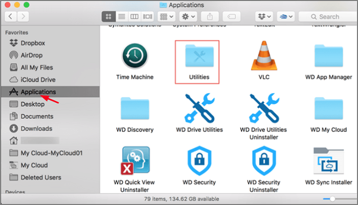 Festplattendienstprogramm auswählen