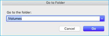 Geben Sie /volume ein, um in den Ordner zu wechseln