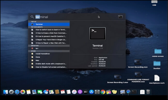 Terminal öffnen und ausführen