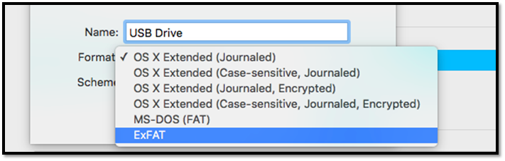 Wählen Sie ein Dateisystem