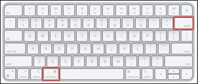 Verknüpfung zum Löschen von Dateien von der externen Seagate-Festplatte auf dem Mac