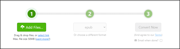 Eine PDF-Datei in EPUB online konvertieren