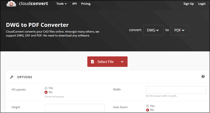 DWG-Dateien zu PDF-Dokumenten konvertieren -  CloudConvert