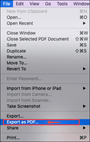 PDF in GIF auf Mac konvertieren - Preview