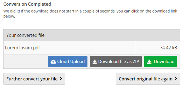 Die Datei konvertieren