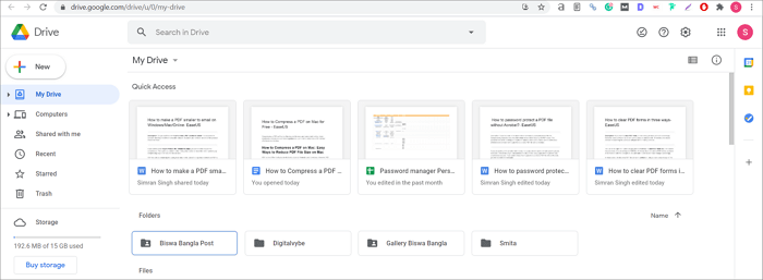 Öffnen Sie Google Drive