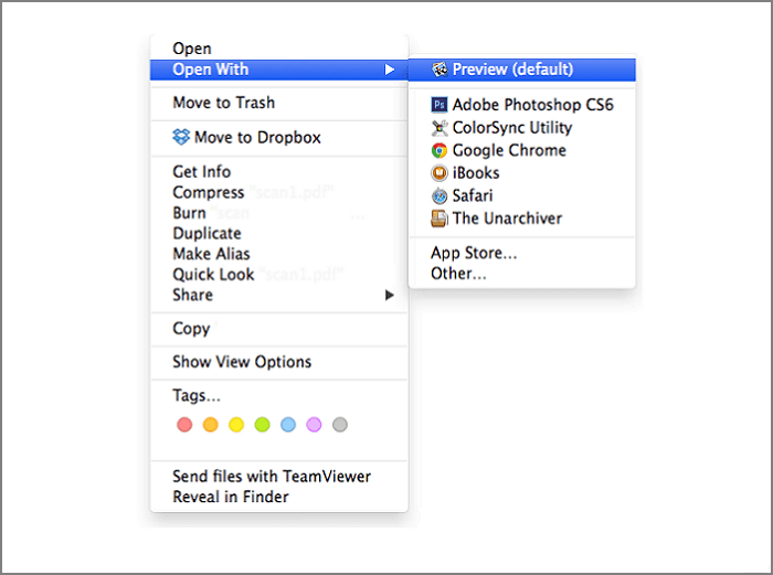 PDF-Datei mit Preview-Anwendung öffnen