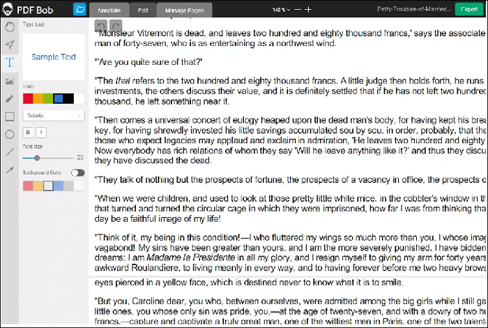 PDF-Editor ohne Wasserzeichen - PDF Bob