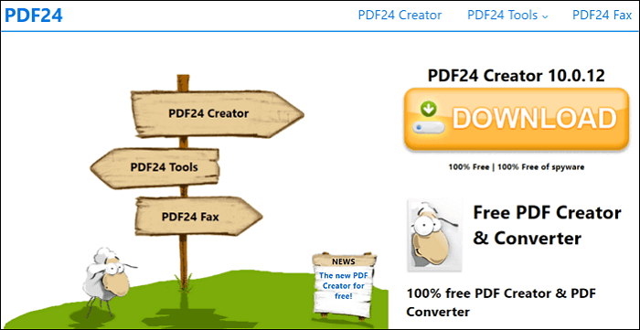 Kostenlose Software zum Zusammenfügen der PDF-Dateien - pdf24 merger