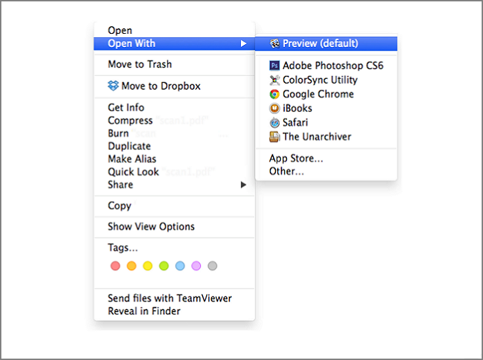 PDF-Datei mit Vorschau öffnen