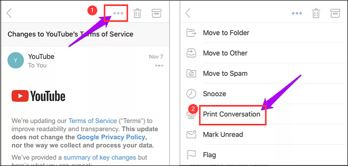 Outlook Email auswählen