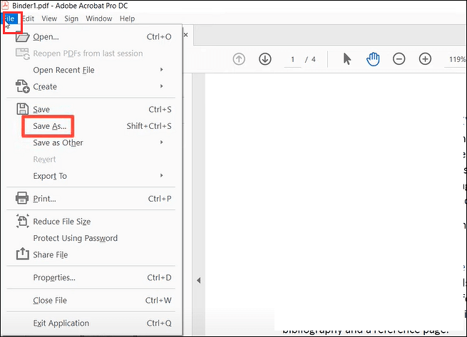 Zusammengefügte Datei speichern