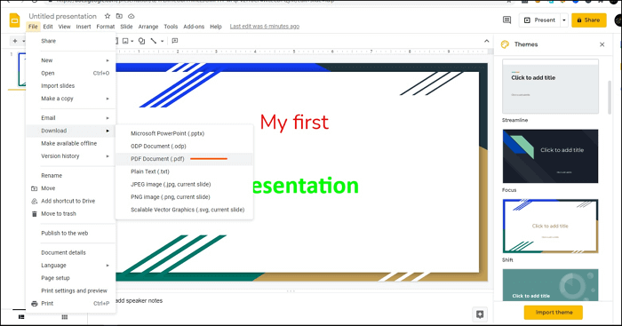 Google-Folie als PDF unter Windows/Mac speichern