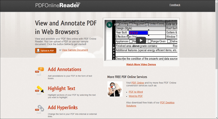 Kostenlose Software zur PDF-Markierung - PDFonline reader