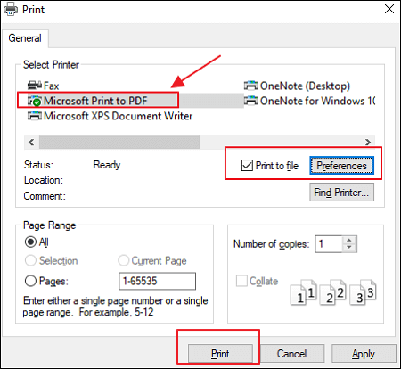 In WordPad als PDF ausdrucken