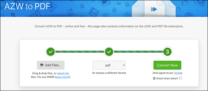 Mit dem Zamzar Kindle in PDF-Dateien umwandeln