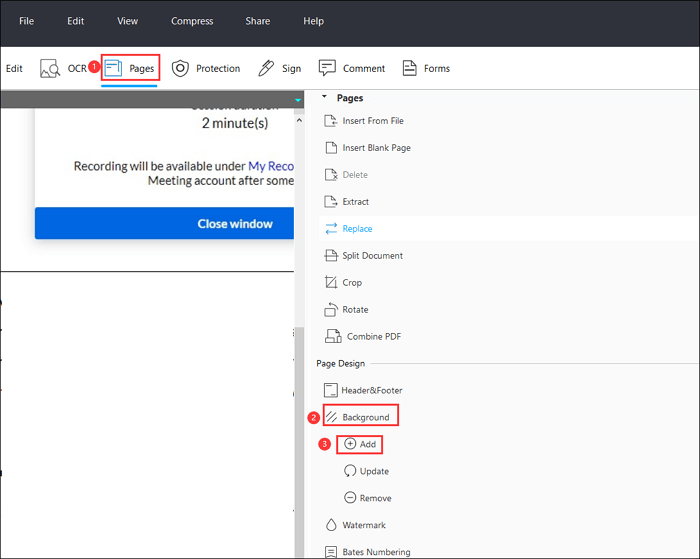 Add background to PDF