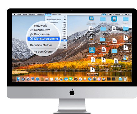 Click Utilities on the top of your Mac and select Terminal on your Mac