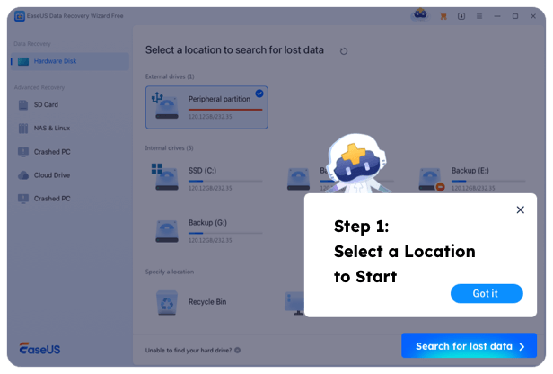 Festplatte auswählen
